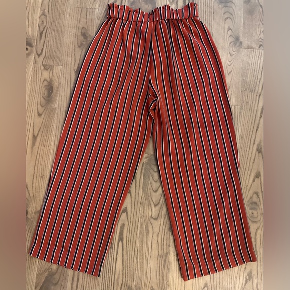 Zara striped loose fit paper bag pants - Picture 6 of 13